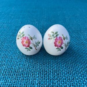 Floral Egg Shaped Salt and Pepper Shakers